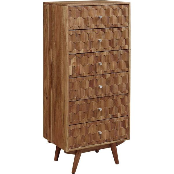 MASSIVMOEBEL24 | Mosayk #108 Comò In Legno Di Acacia - Laccato / Natur 53X42X128-image