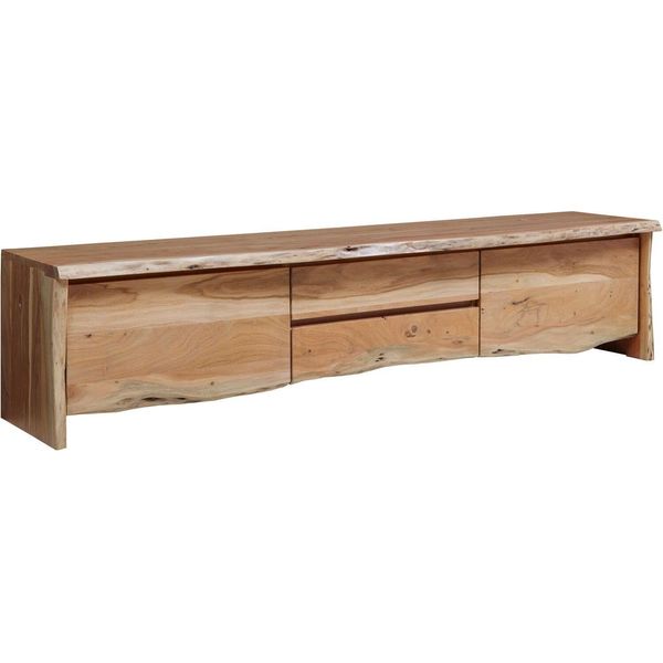 MASSIVMOEBEL24 | Mobile Tv In Legno Di Acacia 220X45X50 Acacia Naturale Laccato Pure Acacia #704-image