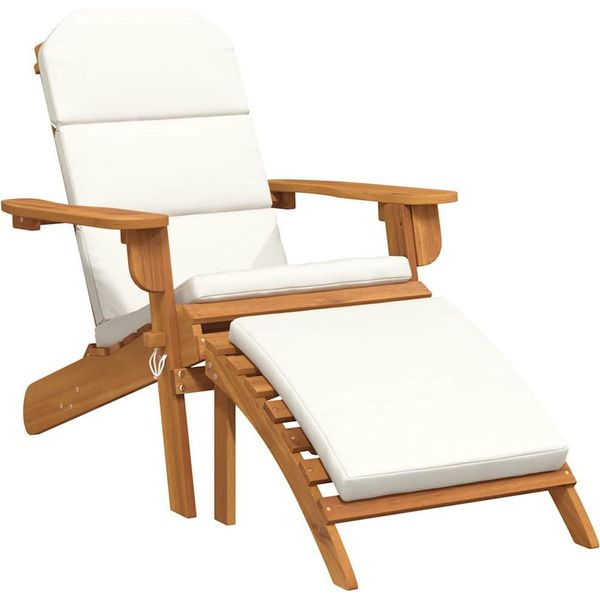 Vidaxl Sedia Da Giardino Adirondack Con Poggiapiedi In Legno Massiccio Di Acacia-image