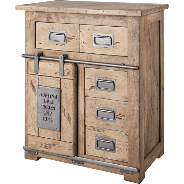 MASSIVMOEBEL24 | Railway #311 Credenza In Legno Di Mango - Laccato / Whitewash 70X45X85-image