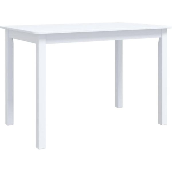 Syfax™ Tavolo Da Pranzo Bianco 114X71X75Cm In Legno Massello Di Hevea-image