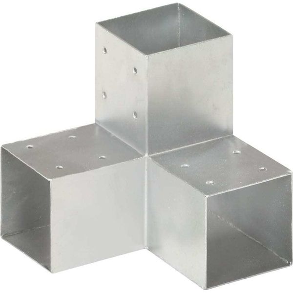 Vidaxl Connettore Per Pali 4 Pz. Forma A Y In Metallo Zincato 91 X 91 Mm-image