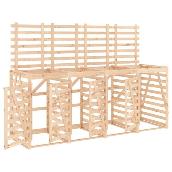 Vidaxl Cassonetto Per Rifiuti Da 4 Tonnellate In Legno Di Pino Massiccio-image