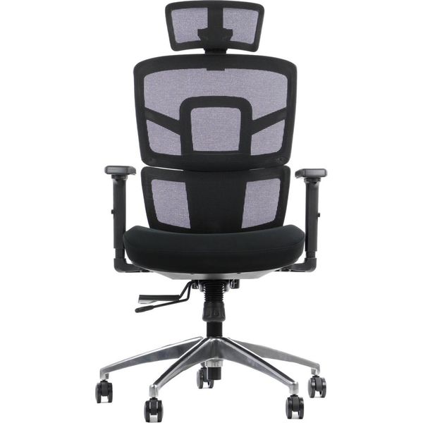 Sedia Da Ufficio Girevole Ergonomica Trex, Base In Alluminio, Braccioli Regolabili, Seduta Scorrevole (Avanti-Indietro), Nero-image