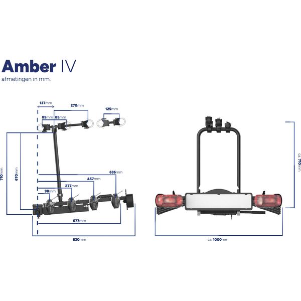 Pro-User Amber Iv Portabici Da Gancio Di Traino 7/13 Pin Max. 60 Kg-image