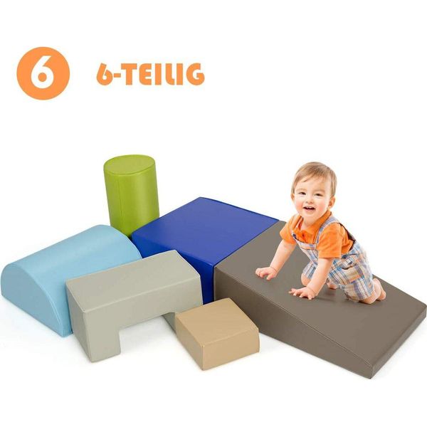 Costway 6 Pcs. Blocchi Da Costruzione In Schiuma, Blocchi Da Costruzione Giganti Per Giocare E Arrampicarsi, Blocchi Da Costruzione In Schiuma Morbida, Blocchi Da Costruzione Grandi, Multicolore, Per Bambini In Età Prescolare, Neonati E Scolari-image