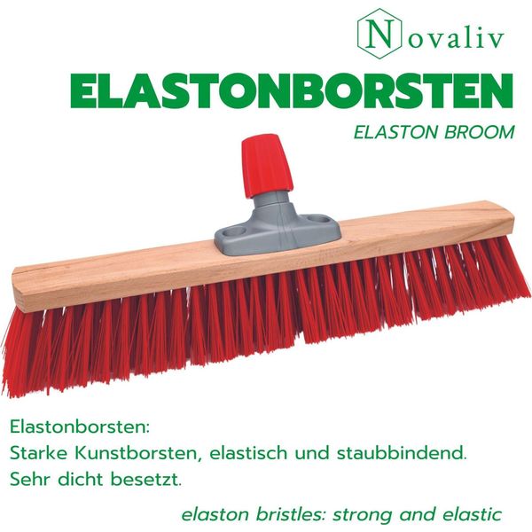 Novaliv Scopa Stradale Con Manico Da Esterno 60 Cm Setole Elaston Ideale Come Scopa Da Giardino Da Esterno Con Manico Setole Dure Scopa Da Patio Scopa Da Cantiere Scopa Stabile Scopa Per Spazzare Scopa Industriale Scopa Da Esterno-image