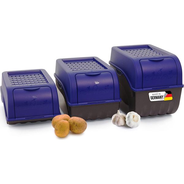 Set Di Cassette Per Verdure Novaliv Blu Navy Cassetta Per Patate Cassetta Per Cipolle Cassetta Per Aglio Cassetta Per Frutta-image