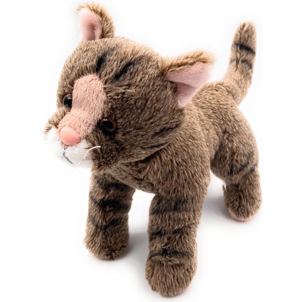 Onwomania Peluche Gatto Gatto Della Foresta Gatto Selvatico Lunghezza 25 Cm Marrone-image