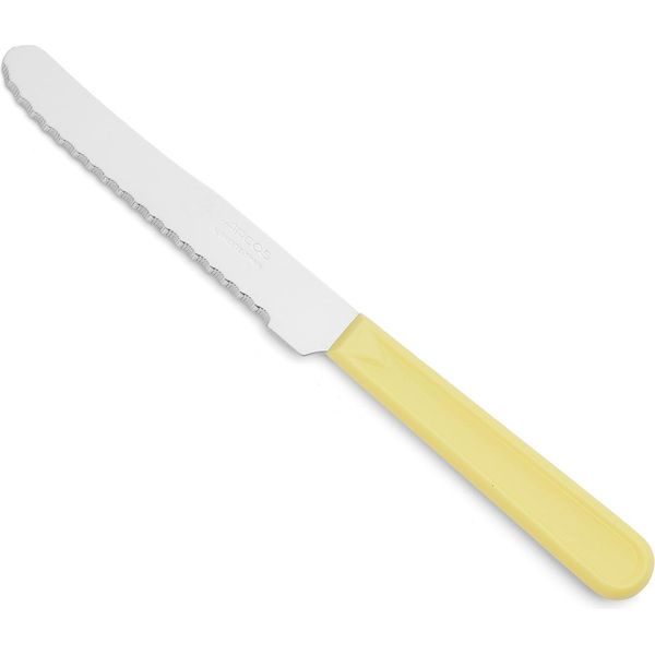 Coltello Da Tavola Arcos 802900 Monoblocco In Un Unico Pezzo Di Acciaio Inox, Giallo Mango E Lama Da 11 Cm In Confezione-image