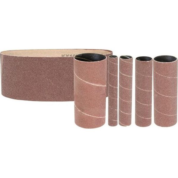 Accessori Per La Levigatura In Carta Abrasiva - Set K80 Adatto Per Levigatrici A Mandrino GÜDe Gsbsm 450 E Scheppach OSM600 6 Pz-image