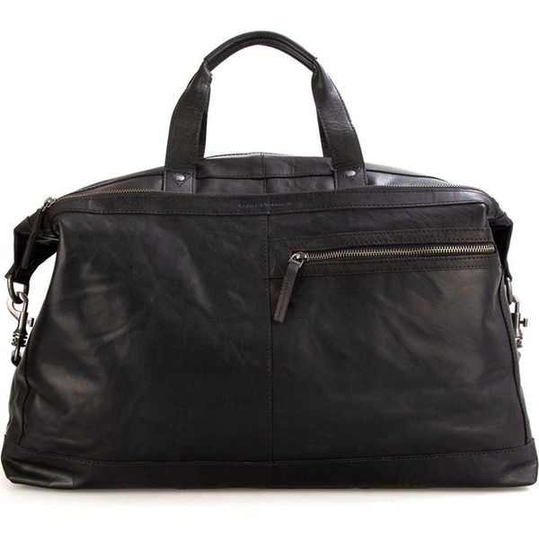 Spikes & Sparrow Pelle Borsa Da Viaggio Borsa A Tracolla Bronco Weekender Black Nero-image