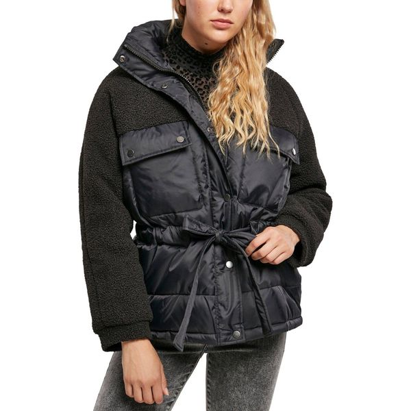 Urban Classics Giacca Da Donna Giacca Da Donna Sherpa Mix Puffer Nero-L-image