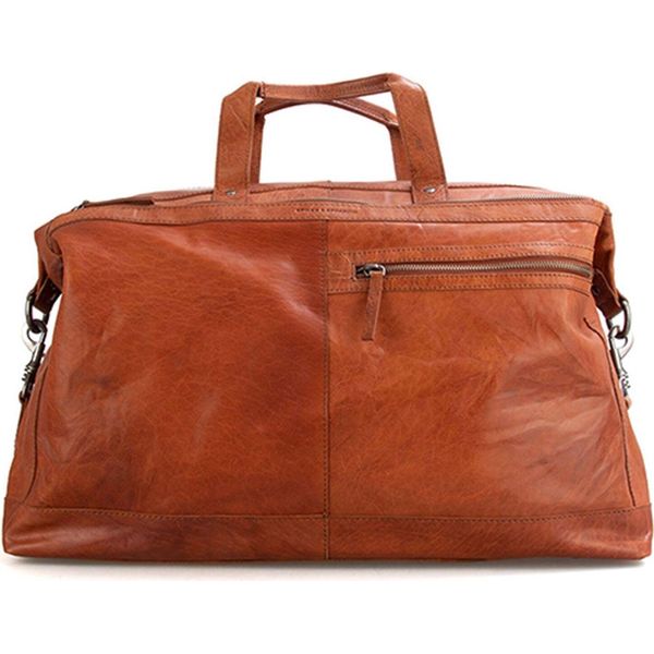 Spikes & Sparrow Pelle Borsa Da Viaggio Borsa A Tracolla Bronco Weekender Brandy Marrone-image