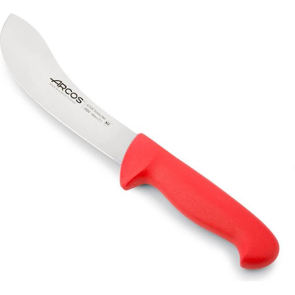 Coltello Da Scuoio Arcos Colore - Prof 295422 Acciaio Inox Nitro E Mango Lama Ergonomica In Polipropilene Rosso E 19 Cm, Vetrina-image