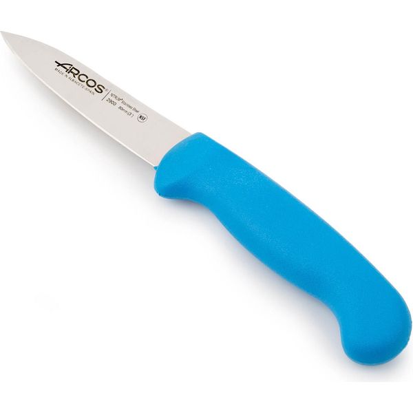 Coltello Mondador Arcos Colore - Prof 290023 Acciaio Inox Nitrum E Mango Polipropilene Ergonomico Lama Blu E 8 Cm, Vetrina-image