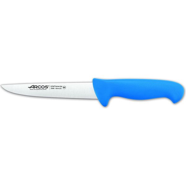 Coltello Da Macellaio Arcos Colore - Prof 294623 Acciaio Inossidabile Nitrum E Mango Lama Ergonomica In Polipropilene Blu E Lama Da 16 Cm, Vetrina-image