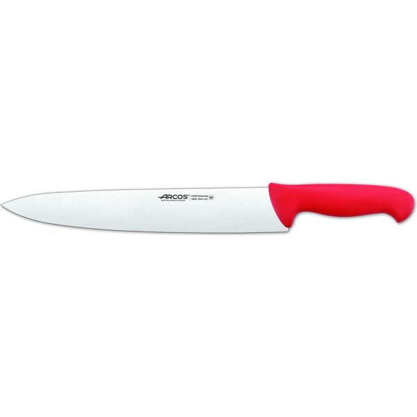 Coltello Da Cuoco Arcos Colore - Prof 292322 Acciaio Inox Nitrum E Mango Lama Ergonomica In Polipropilene Rosso E Lama Da 30 Cm, Vetrina-image