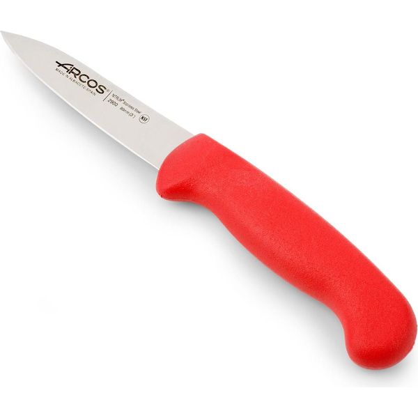 Coltello Mondador Arcos Colore - Prof 290022 Acciaio Inox Nitro E Mango Lama Ergonomica In Polipropilene Rosso E Lama Da 8 Cm, Vetrina-image