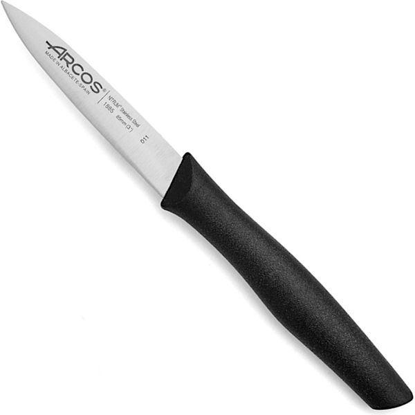 Coltello Mondador Arcos Nova 188500 In Acciaio Inox Nitro E Polipropilene Mango, Lama Nera 8,5 Cm Con Coprilama E Scatola Da Esposizione-image