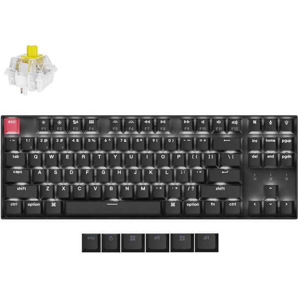 Keychron K8 Qmk Versione 2 Tastiera Meccanica Senza Fili Bluetooth, Layout Qwerty Usa, Led Bianco, Keychron Super Switch Banana K8X-A4-image