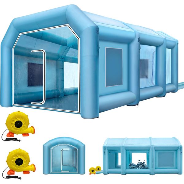 Succebuy Cabina Di Verniciatura Gonfiabile, 8,8 X 6,9 X 4,9 M, Potente Soffiatore Con Sistema Di Filtraggio-image