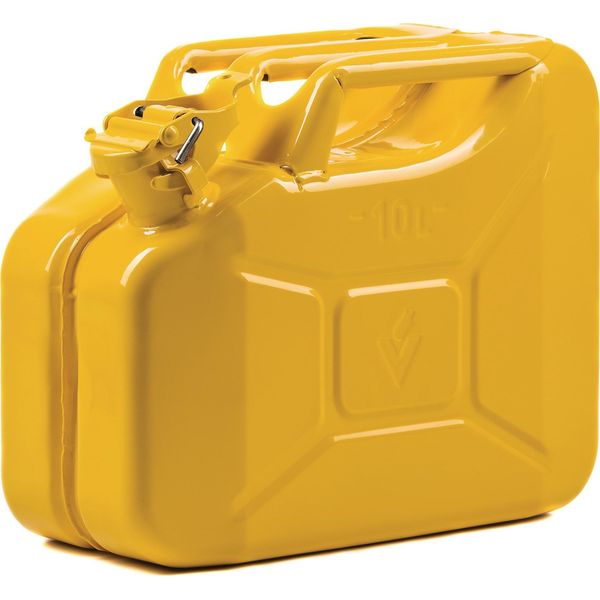 Tanica Di Carburante 10L Giallo Zinco Ral 1018 Lamiera D'acciaio 0,9Mm L345Xl165Xh275Mm Valpro-image