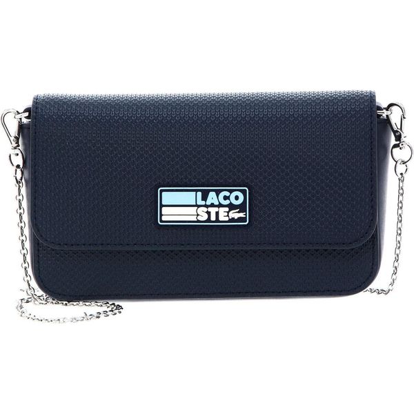Lacoste Pelle Marsupio Borsa A Tracolla Chantaco Seasonal Belt Bag Badge Marine Panorama Blu-image