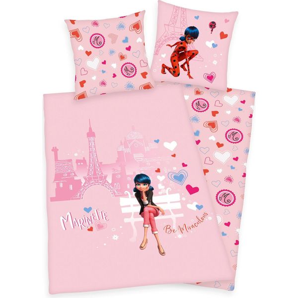 Biancheria Da Letto Bambina In Flanella Miraculous Ladybug Love Paris Rosa Castoro-image