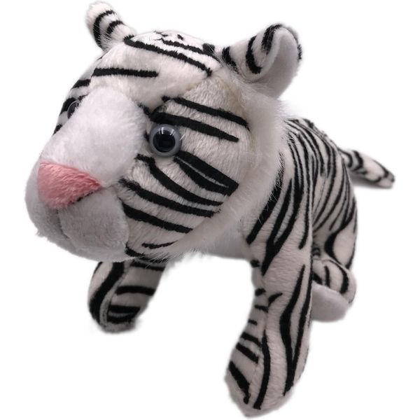Onwomania Peluche In Tessuto Animale Tigre Bianco Seduto Grande Gatto 23 Cm-image