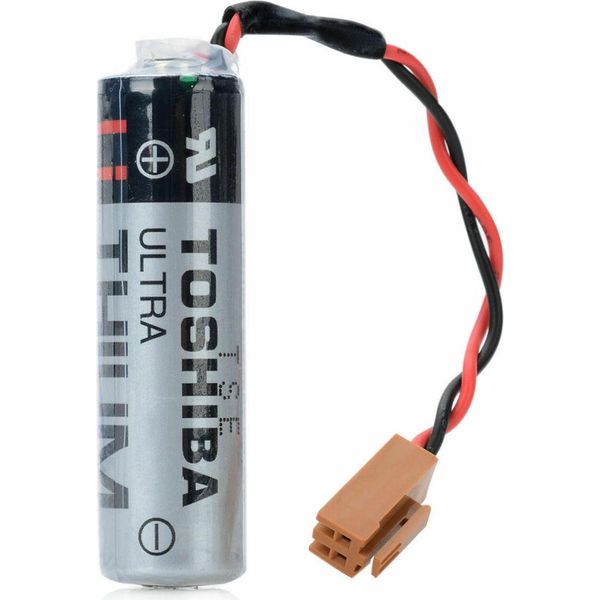Batteria Plc Toshiba ER6V / 3,6V 2400Mah Per Sistema Mitsubishi M64 Con Connettore-image
