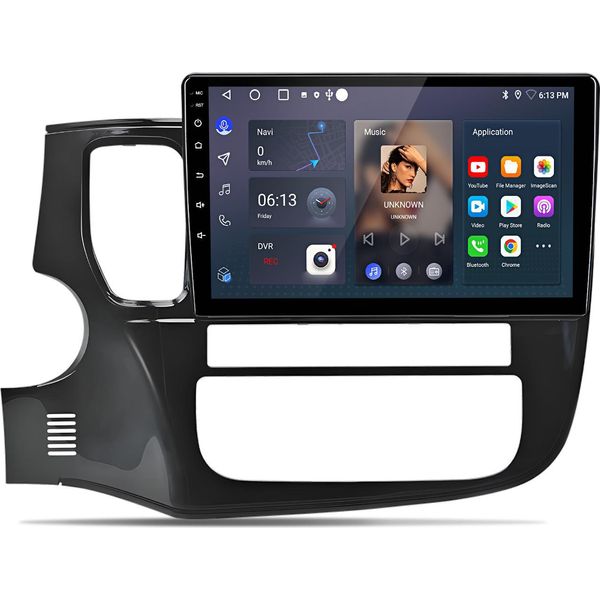 Radio 10 Pollici 6+128 Gb Android Autoradio Per Mitsubishi Outlander 2012-2018 Wireless Carplay Android Auto 4G Wifi Gps Navi 8Kern Rds Dsp Dab+ Bt-image