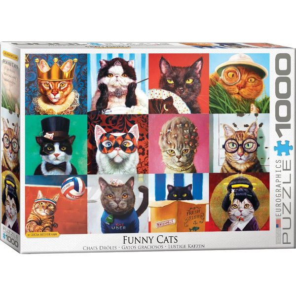 Puzzle Da 1000 Pezzi - Puzzle - Gatti Divertenti Di Lucia Heffernan + Accessori Per Puzzle-image