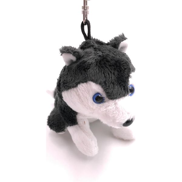 Onwomania Peluche / Coccolone / Portachiavi In Tessuto Animale Husky Cane Occhi Blu 14 Cm-image