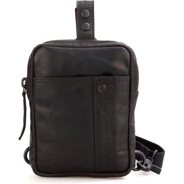 Spikes & Sparrow Pelle Borsa A Tracolla Marsupio Miami Slingbag Black Nero-image