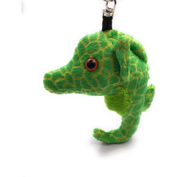 Onwomania Peluche / Coccolone / Portachiavi In Tessuto Animale Cavalluccio Marino Verde Ippocampo 16 Cm-image