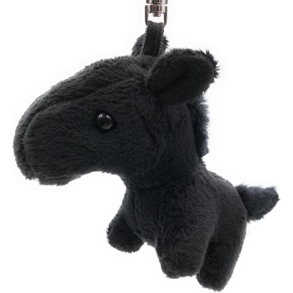 Onwomania Peluche / Coccolone / Portachiavi In Tessuto Animale Cavallo Nero In Piedi 17 Cm-image