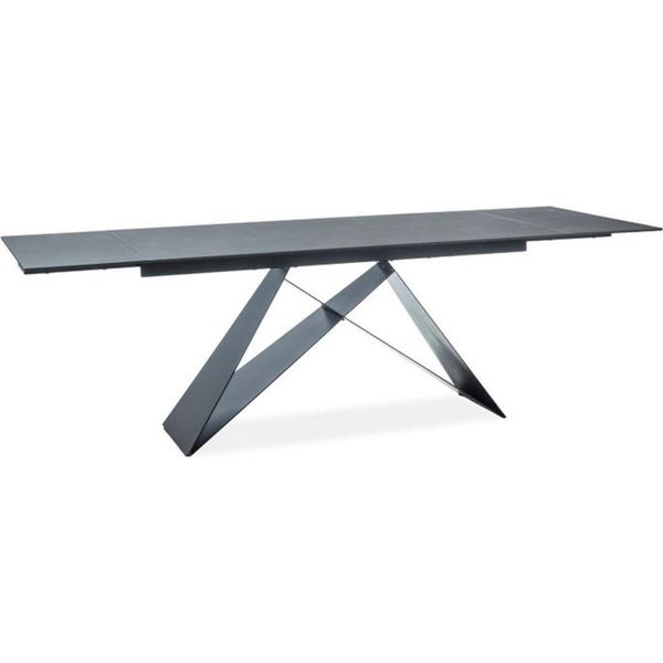 Tavolo Da Pranzo Di Design Casa Padrino Nero 160-240 X 90 X H. 76 Cm - Tavolo Da Pranzo Allungabile Con Piano In Vetro Temperato - Mobili Di Design-image