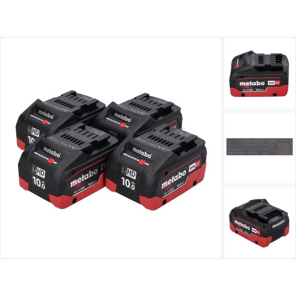 Metabo Lihd Set Di 04 Batterie 18 V 10,0 Ah Sistema Cas (4X 625549000)-image