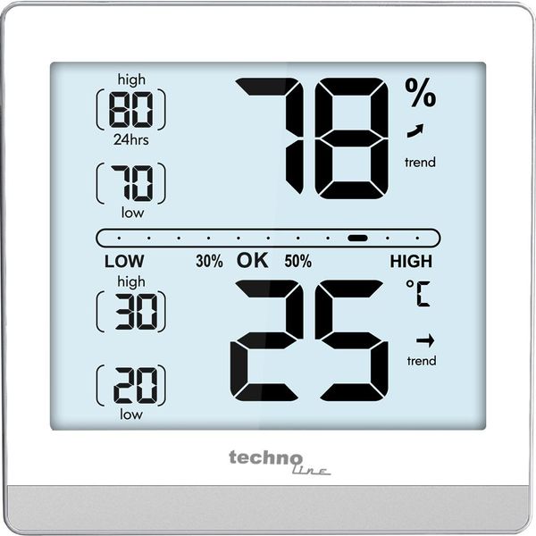 Technoline Ws 9470 - Stazione Meteorologica Ambientale, Termometro Digitale, Igrometro, Alloggiamento Moderno, Temperatura E Umidità Per La Massima Precisione-image