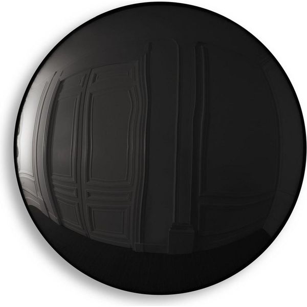 Casa Padrino Specchio Nero Ø 91 Cm - Specchio Da Parete Rotondo Convesso - Mobili-image