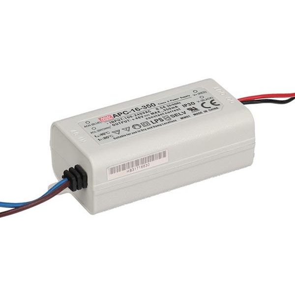 Alimentatore Led Mean Well - Corrente Costante - 1 Uscita - 350 Ma - 16 W-image