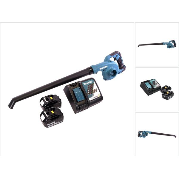 Makita Dub 186 Rf Soffiatore A Batteria Soffiatore Di Foglie 18 V + 2X Batteria Ricaricabile 3,0 Ah + Caricabatterie-image