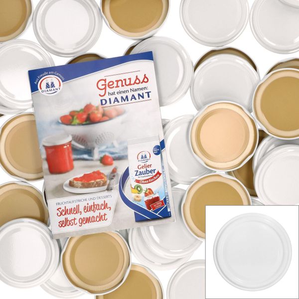 Set Di 50 Coperchi TO66 Coperchi Bianchi Twist-Off Barattoli Da Conserva Con Bordo Rotondo Coperchi Di Ricambio-image