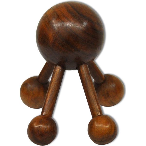 Bastoni Da Massaggio Rullo Da Massaggio In Legno Duro - Veramente Fatto A Mano - Bastone Da Massaggio (14309 - Riccio Da Massaggio (Circa 10 X 10 X 9 Cm)-image