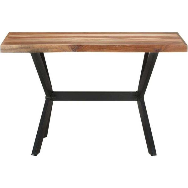 Syfax™ Tavolo Da Pranzo 120X60X75 Cm Legno Massello Con Finitura Ambra-image
