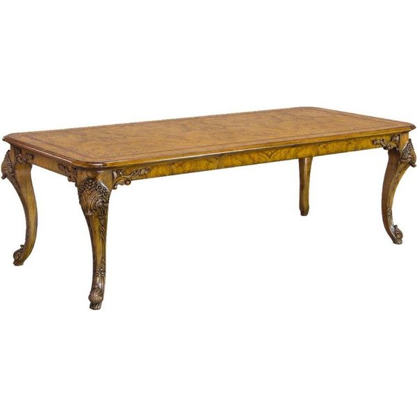 Casa Padrino Tavolo Da Pranzo Barocco Marrone Chiaro 240 X 110 X H. 78 Cm - Tavolo Da Pranzo In Legno Massiccio Fatto A Mano In Stile Barocco - Mobili Da Sala Da Pranzo Barocchi-image