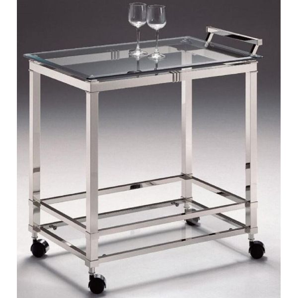 Casa Padrino Carrello Di Servizio Argento 74 X 49 X H. 78 Cm - Carrello Ristorante Hotel Catering - Accessori-image