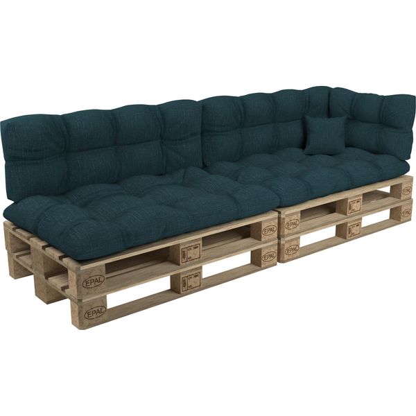 Pokar Cuscini Per Pallet Con Bella Trapuntatura Cuscino Per Divano In Pallet, Dimensioni:Set Di 6, Colore:Verde Scuro-image