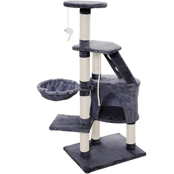 Mucola Tiragraffi Antracite Tiragraffi Per Gatti 120Cm Casa Per Gatti Albero Da Arrampicata Colonna Per Gatti Mobili Per Gatti Albero Da Gioco Naturale Tiragraffi Colonna In Sisal-image